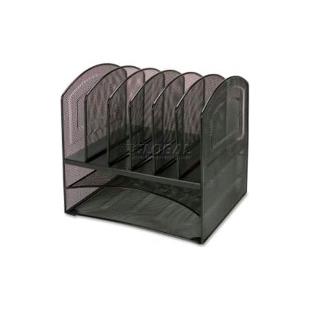 Lorell Lorell Horizontal Vertical Mesh Desk Organizer, 8 Compartments, Black 37523